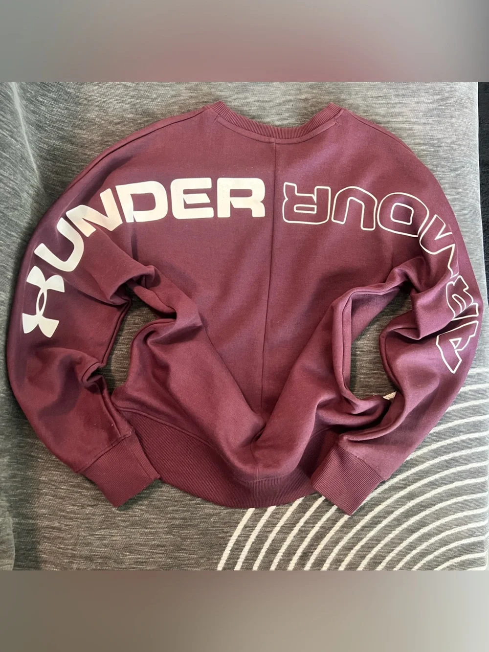 Under Armour Burgundy Crewneck Pullover with White Logo